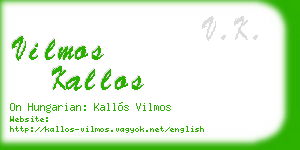 vilmos kallos business card